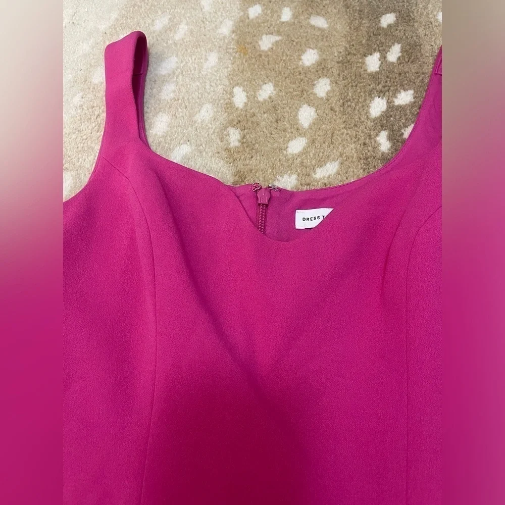 Dress the Population magenta pink back slit midi dress women’s size small - Picture 3 of 8